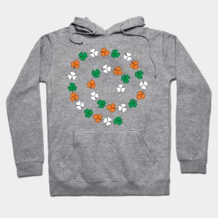 Green White Orange St Patricks Day Shamrock Spiral Hoodie